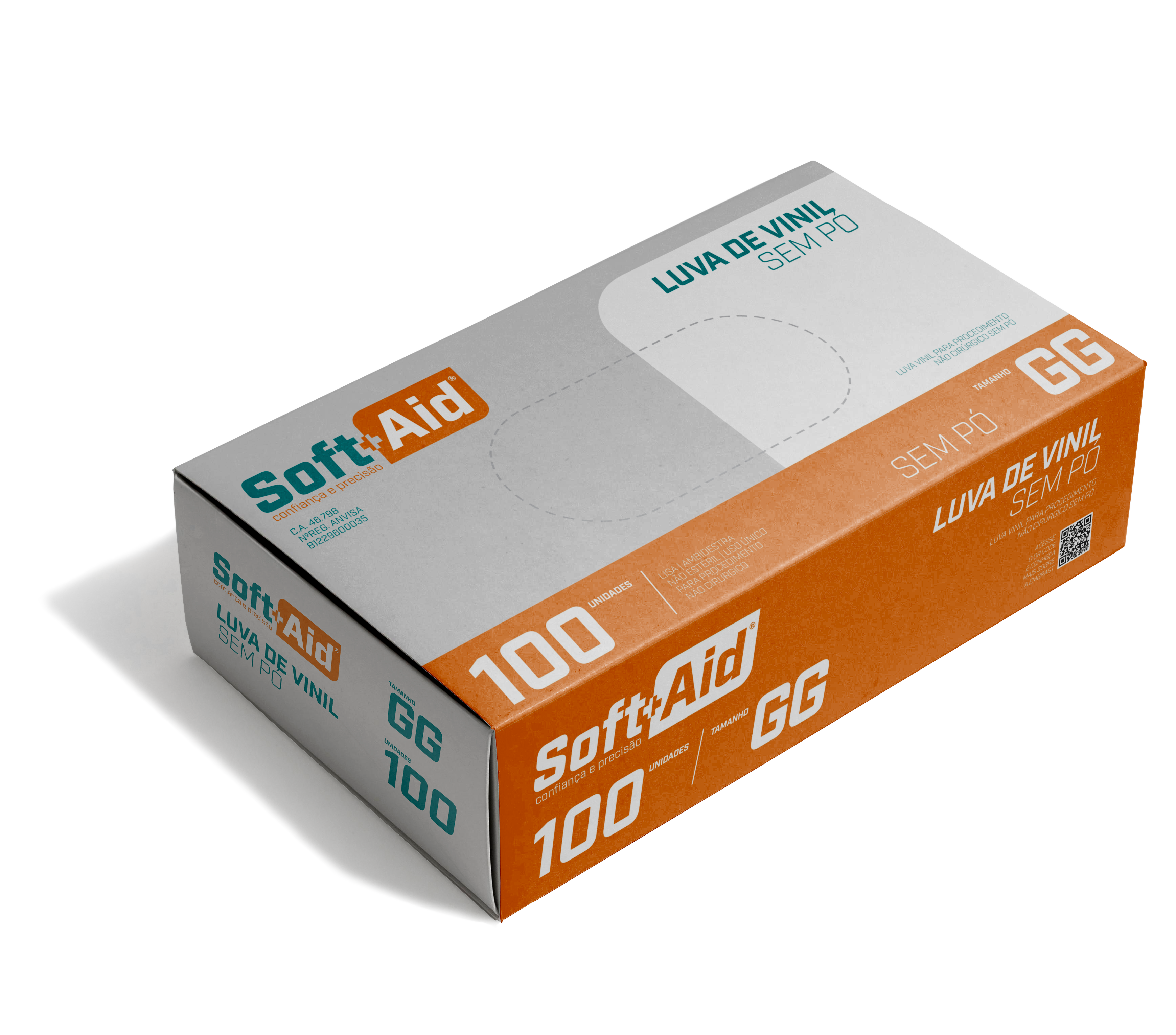 Luva Vinil Soft Aid s/ Pó tam. GG 100UN