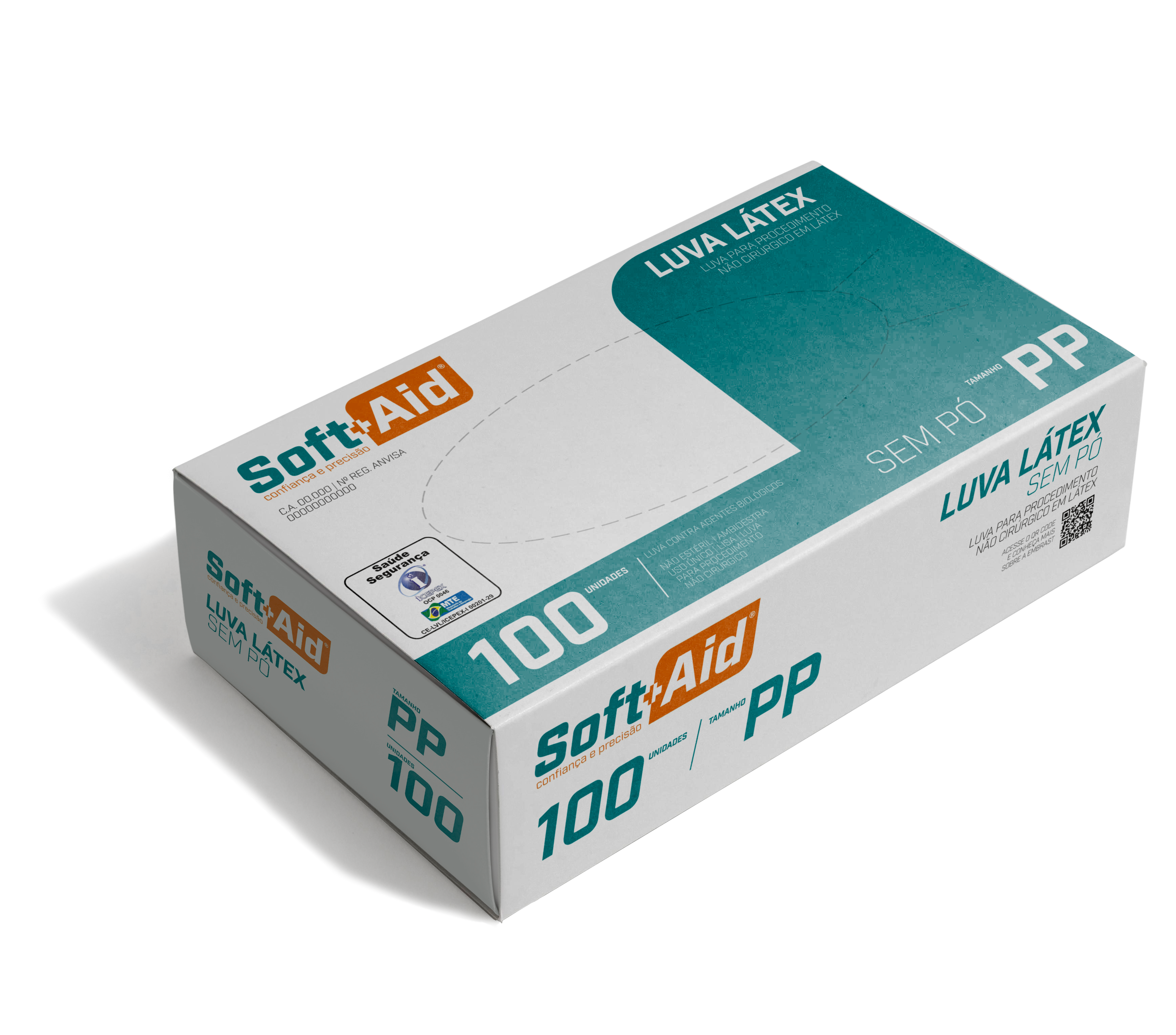 Luva Látex Soft Aid s/ Pó tam. PP 100UN